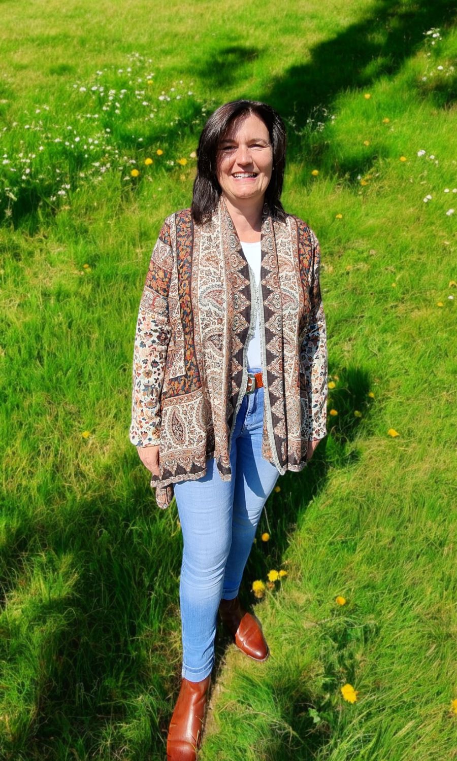 Mohini - gemusterte Damenjacke aus Kaschmir & Baumwolle 