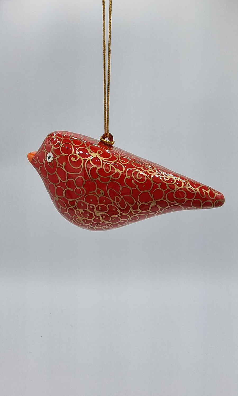 handbemalter Vogel aus Papermaché