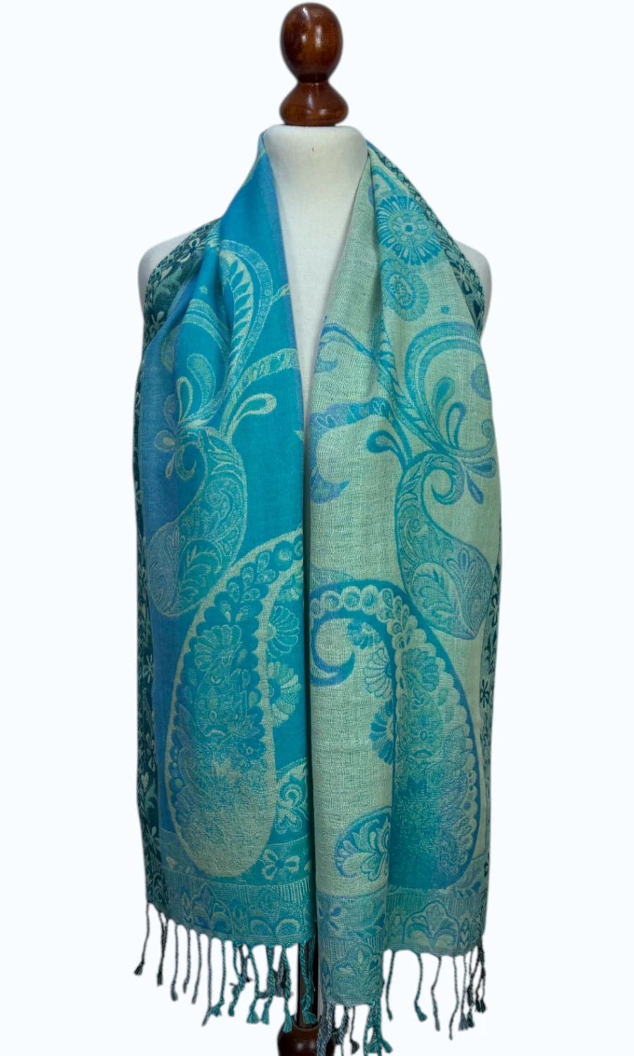 Mohini - schmaler Jamawar Schal aus Merinowolle