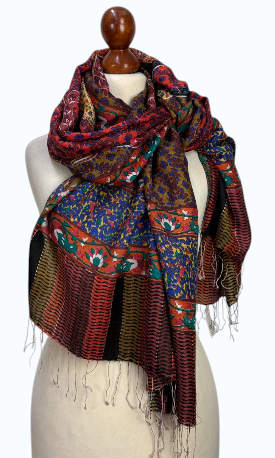 Großer Paisley-Seidenschal für Damen – Mohini