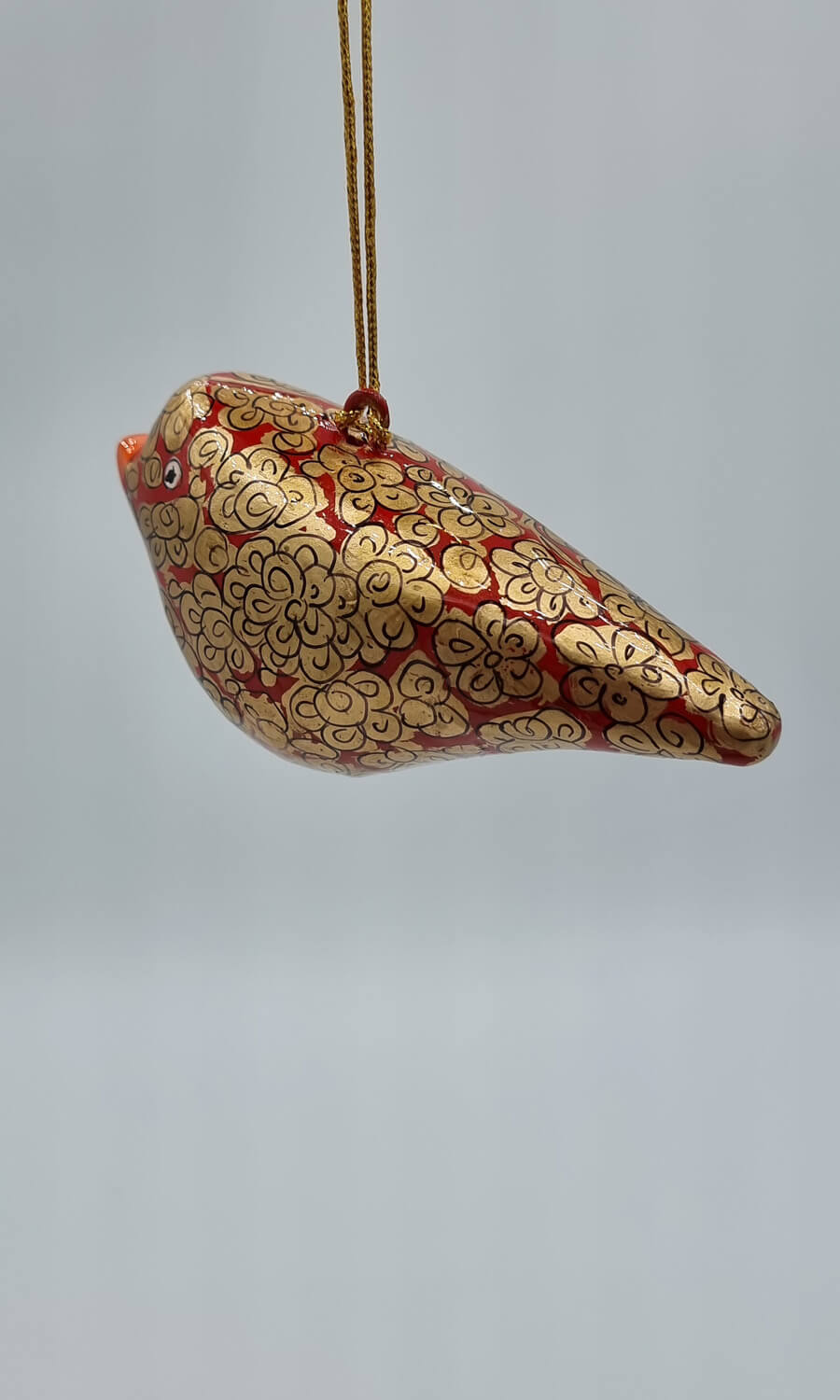 handbemalter Vogel aus Papermaché 