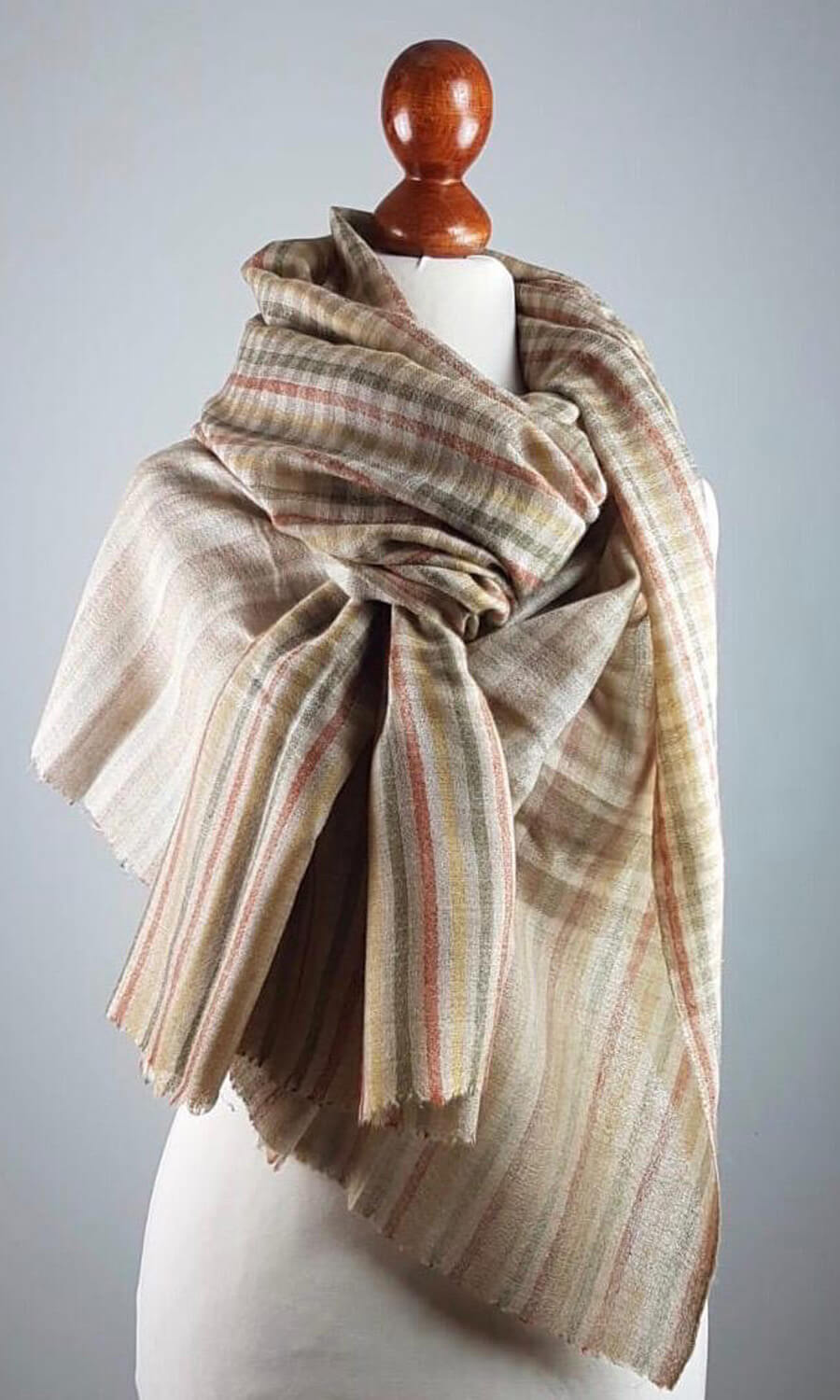 "Check & Strips" - handgewebte Pashmina Stola 