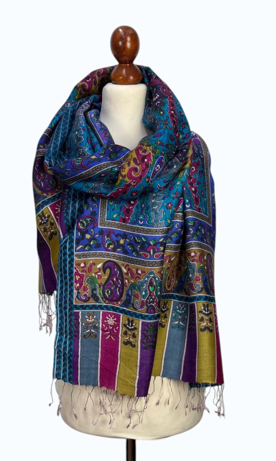 Großer Paisley-Seidenschal für Damen – Mohini