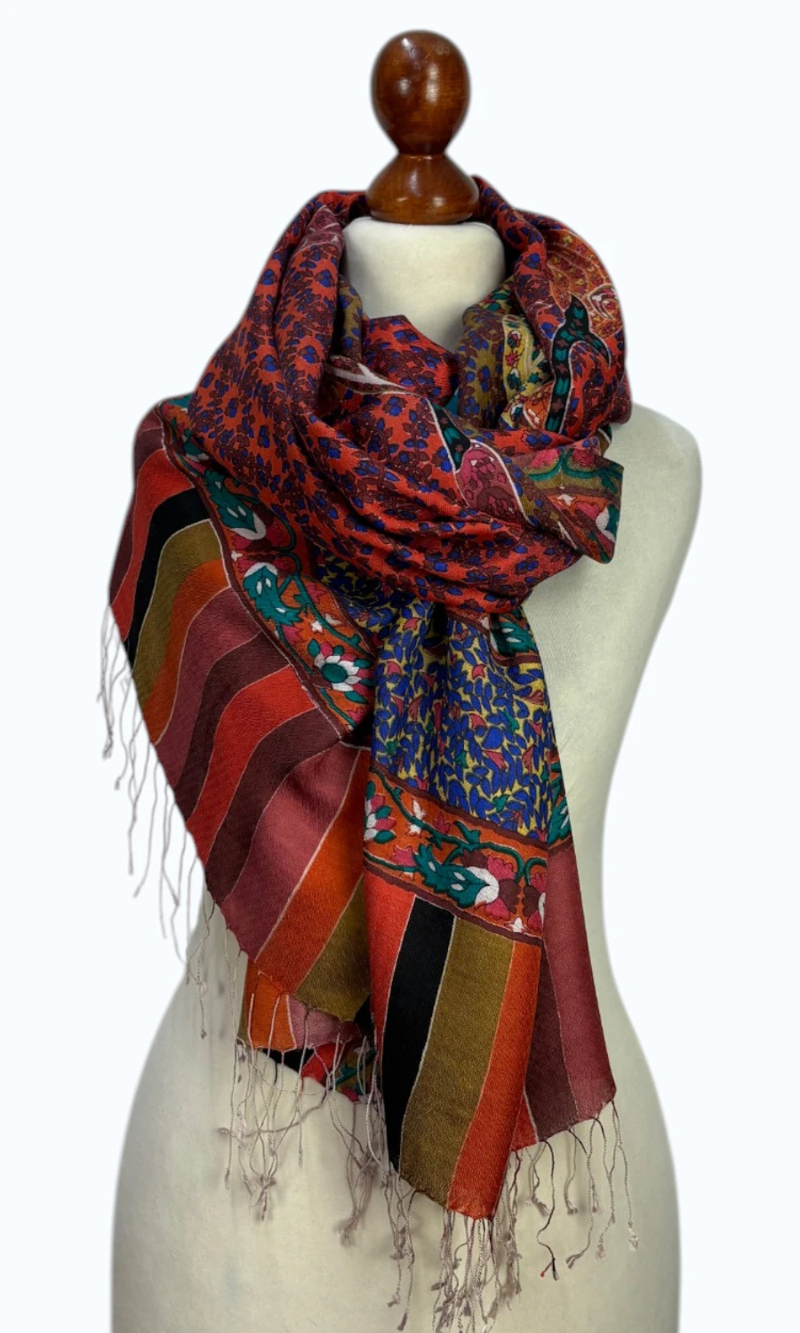 Großer Paisley-Seidenschal für Damen – Mohini