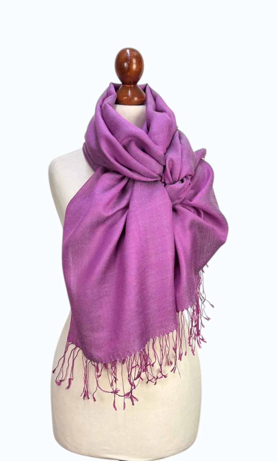 Pink Kaschmir-Seide-Schal groß für Damen – Mohini