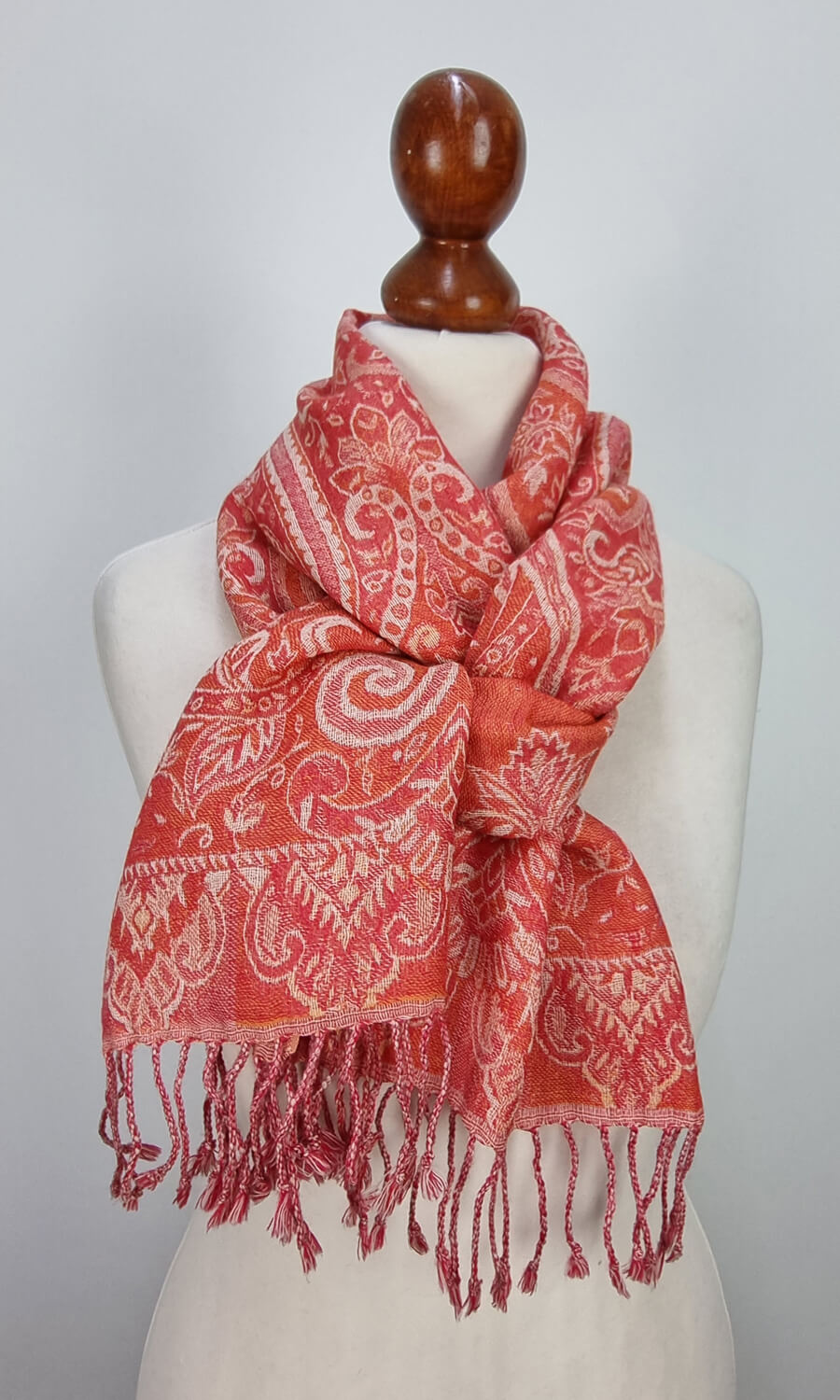 Mohini - schmaler Jamawar Schal aus Merinowolle