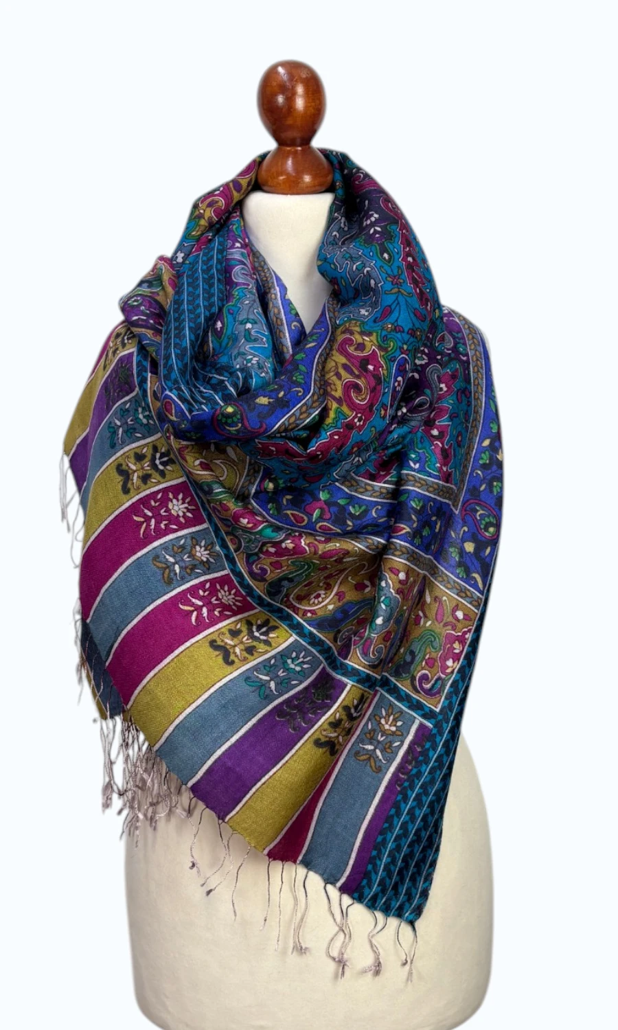Großer Paisley-Seidenschal für Damen – Mohini