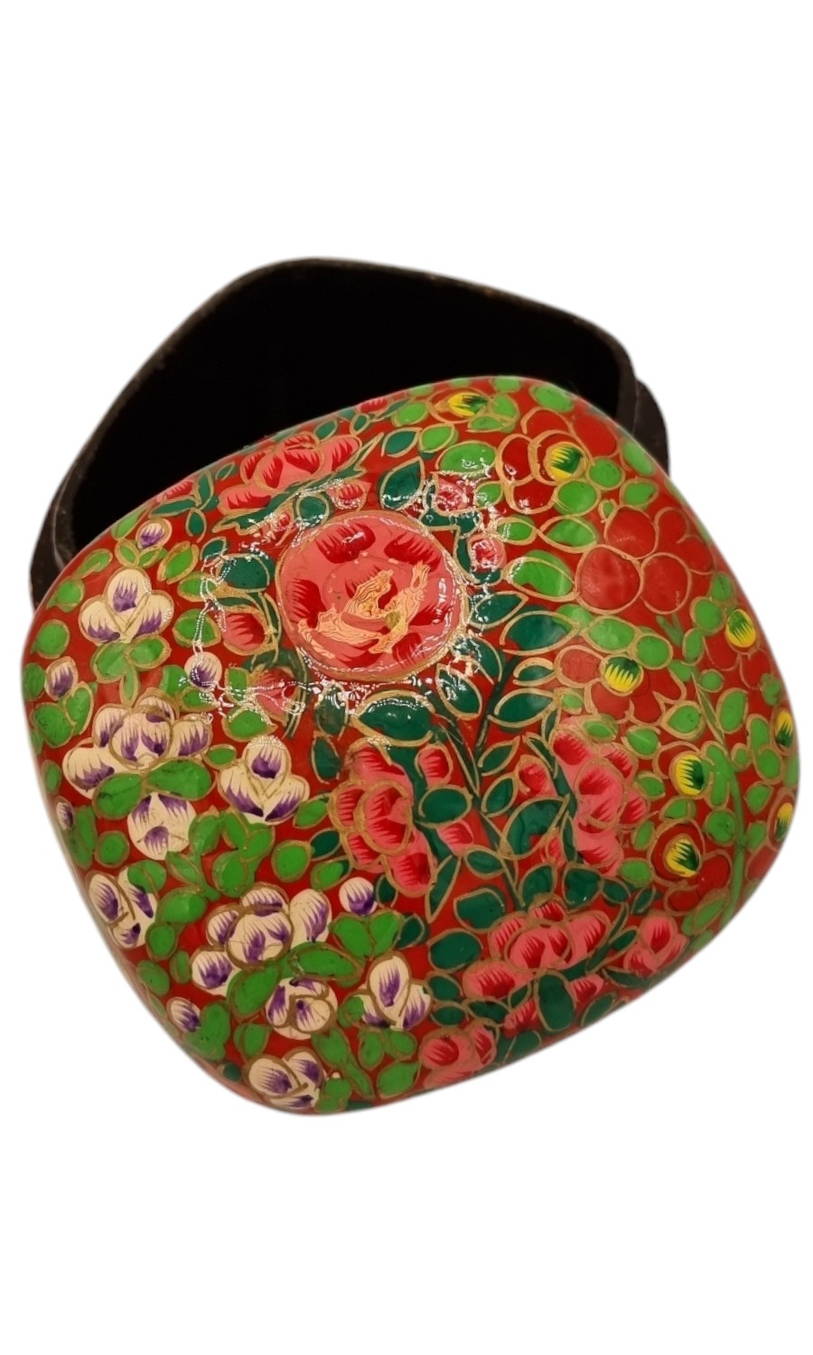 handbemalte Dose aus Papiermaché klein