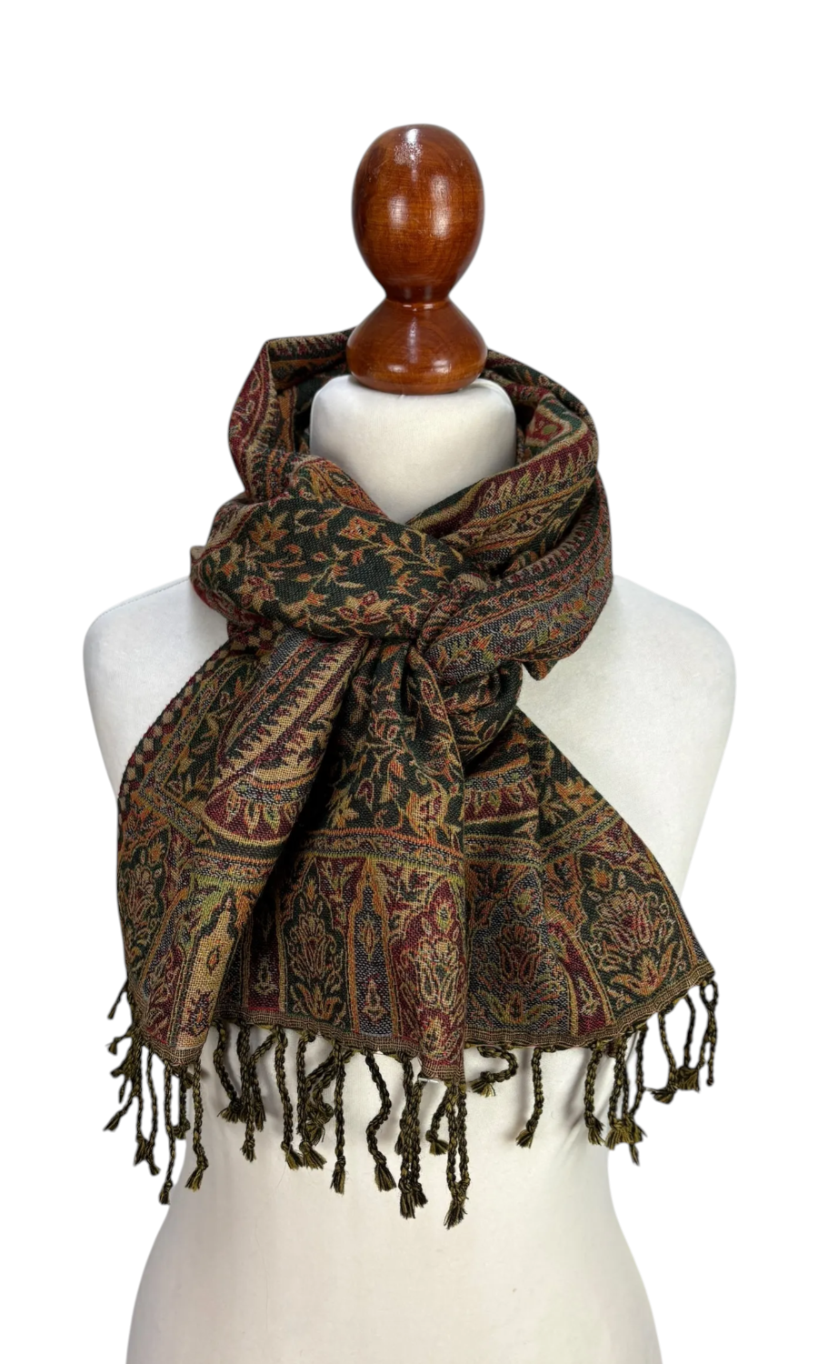 Mohini - schmaler Jamawar Schal aus Merinowolle