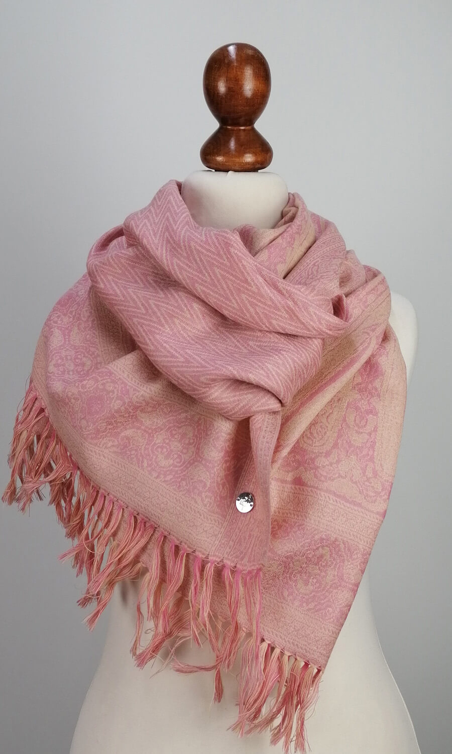 elegante Jamawar Semi Stola aus Merinowolle