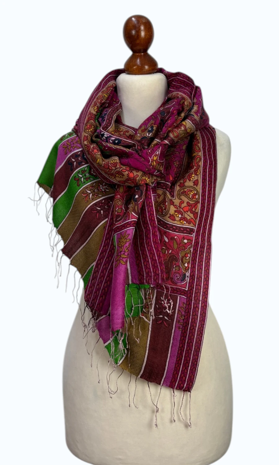 Großer Paisley-Seidenschal für Damen – Mohini