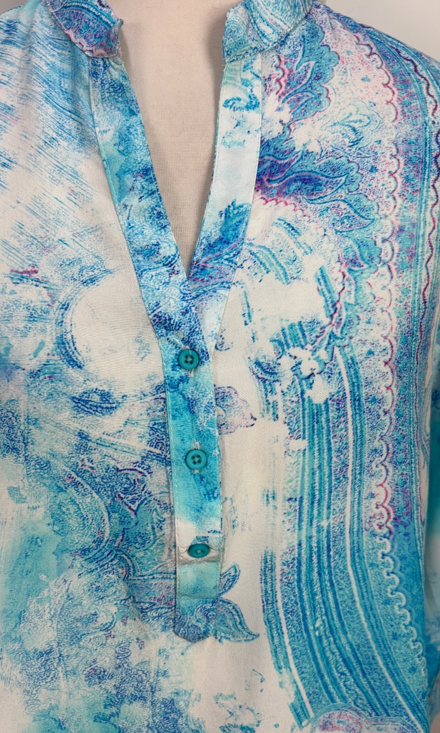Blaue Seidenbluse für Damen – Elegante Damenbluse | Mohini