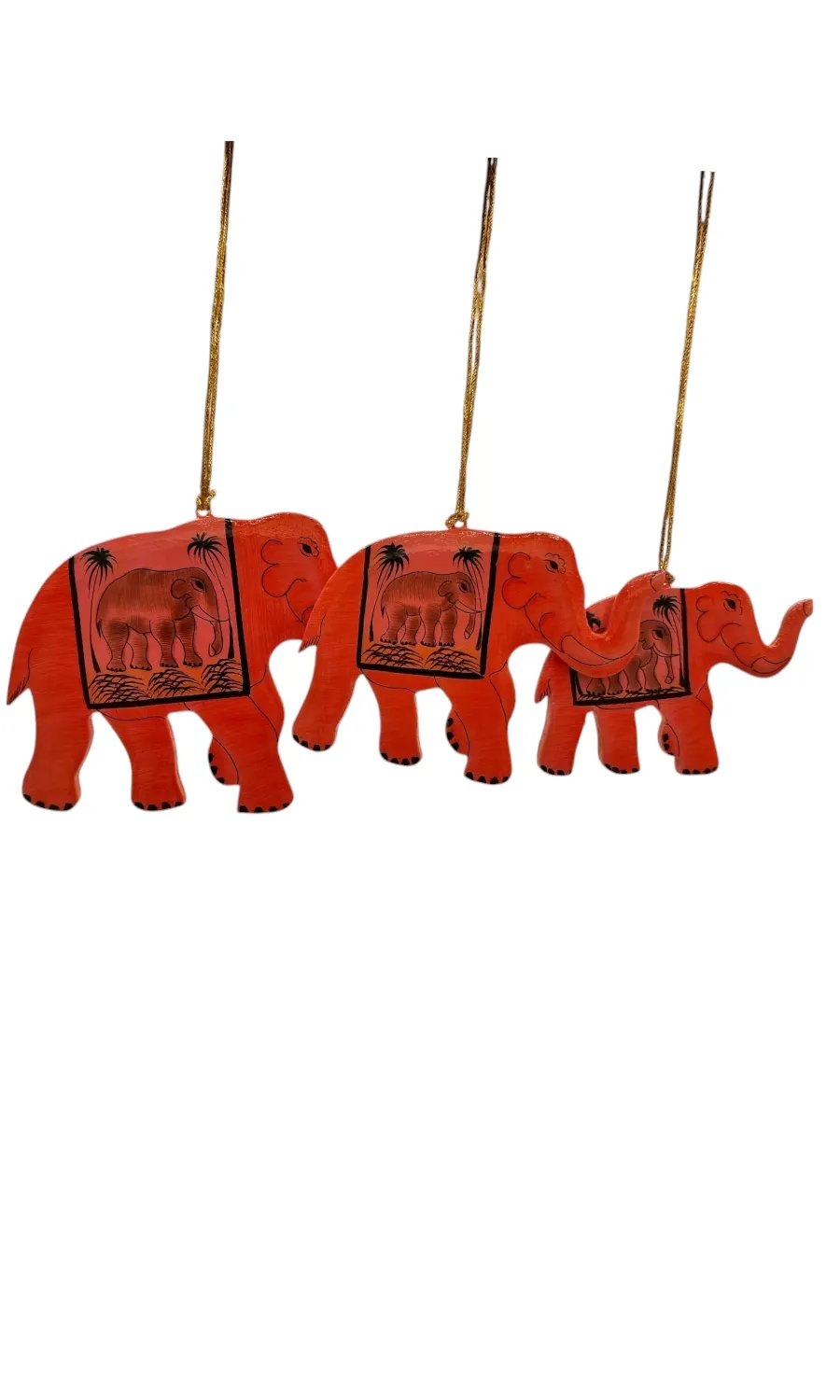 handbemalte Elefanten aus Holzmaché