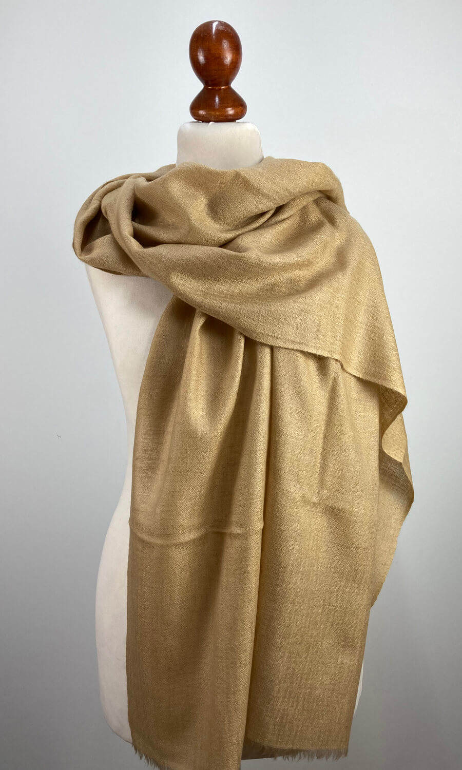 "Camel Clarity" - handgewebtes Pashmina Plaid 