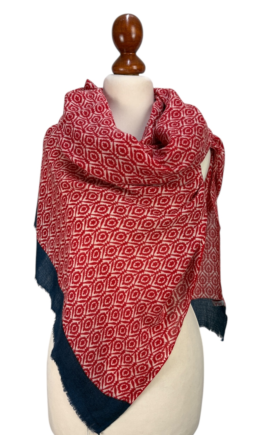 Mohini - großer gemusterter Schal aus Merinowolle 