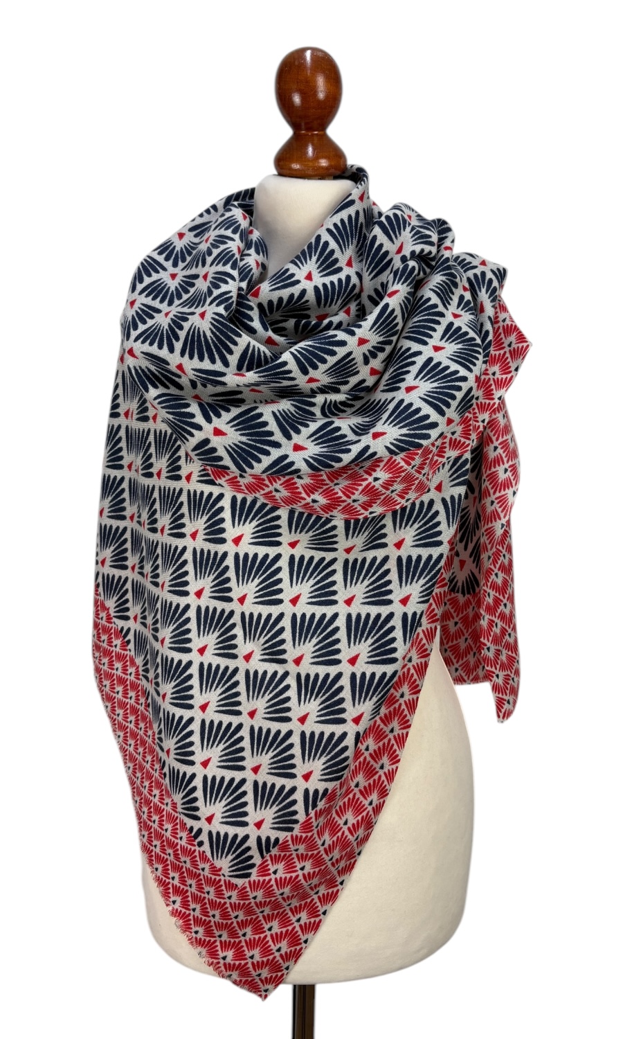 Mohini - großer gemusterter Schal aus Merinowolle