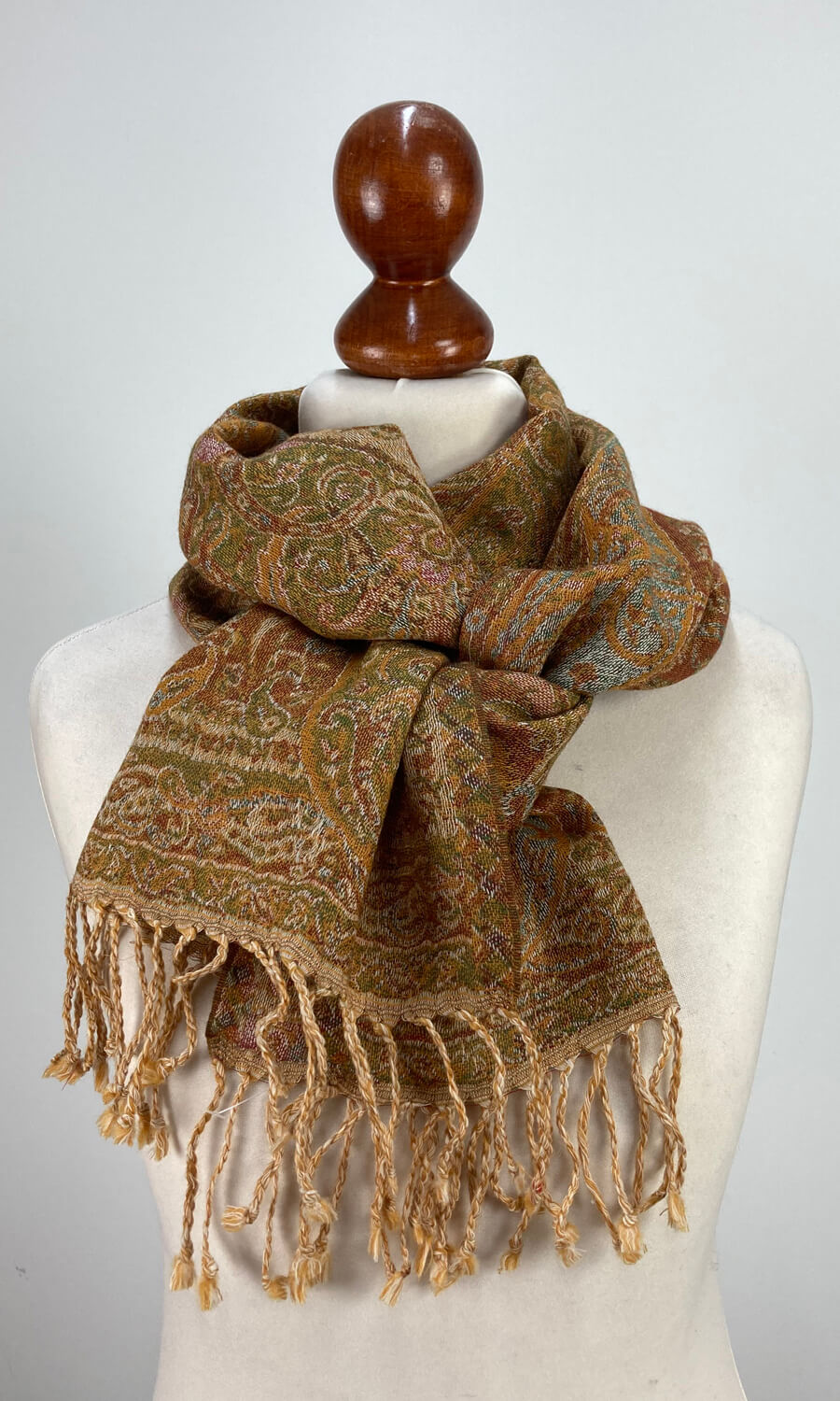 Jondra  - schmaler Jamawar Schal aus Merinowolle