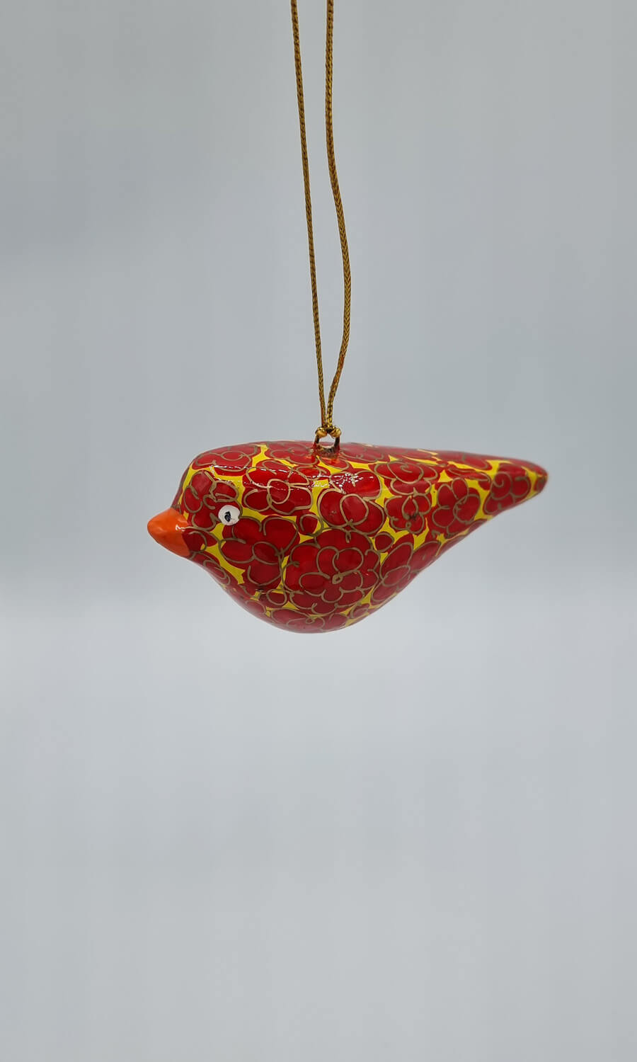 handbemalter Vogel aus Papermaché