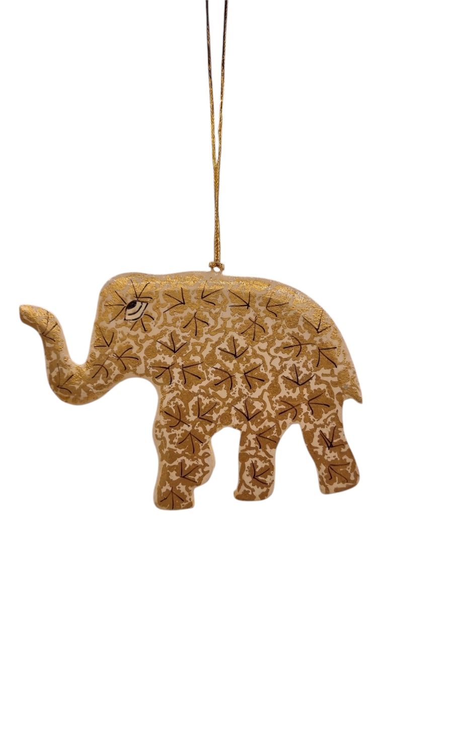 handbemalter Elefant aus Holzmaché   