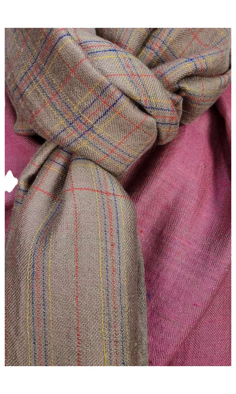 Großer zweifarbiger Schal aus Pashminawolle - Mohini