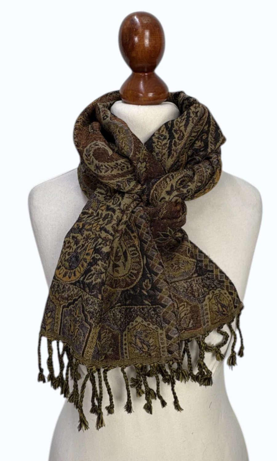 Mohini - schmaler Jamawar Schal aus Merinowolle 