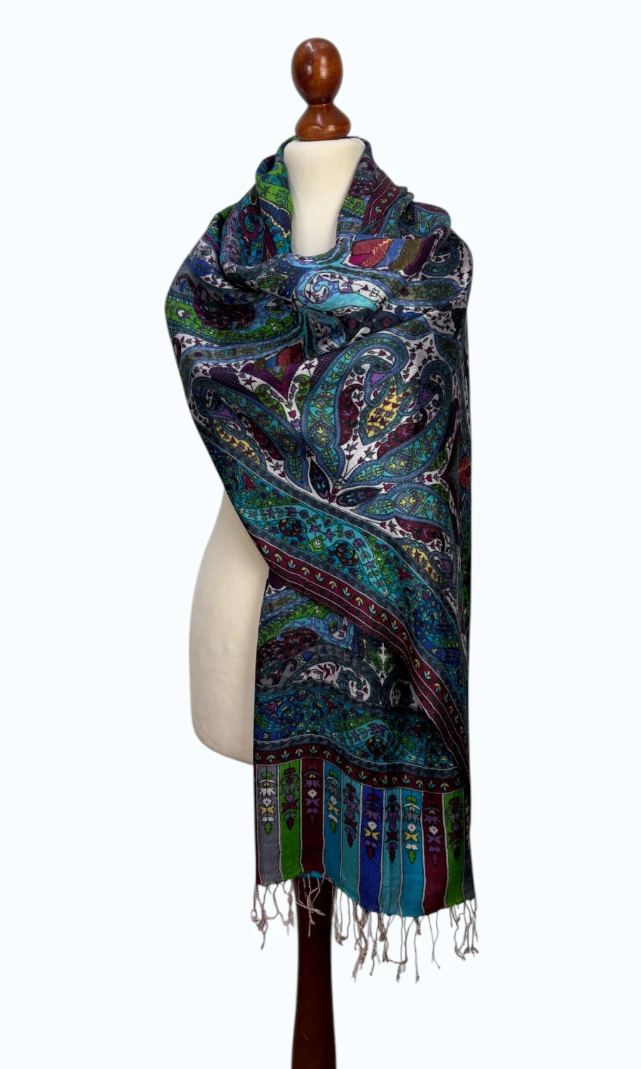 Großer Paisley-Seidenschal für Damen – Mohini