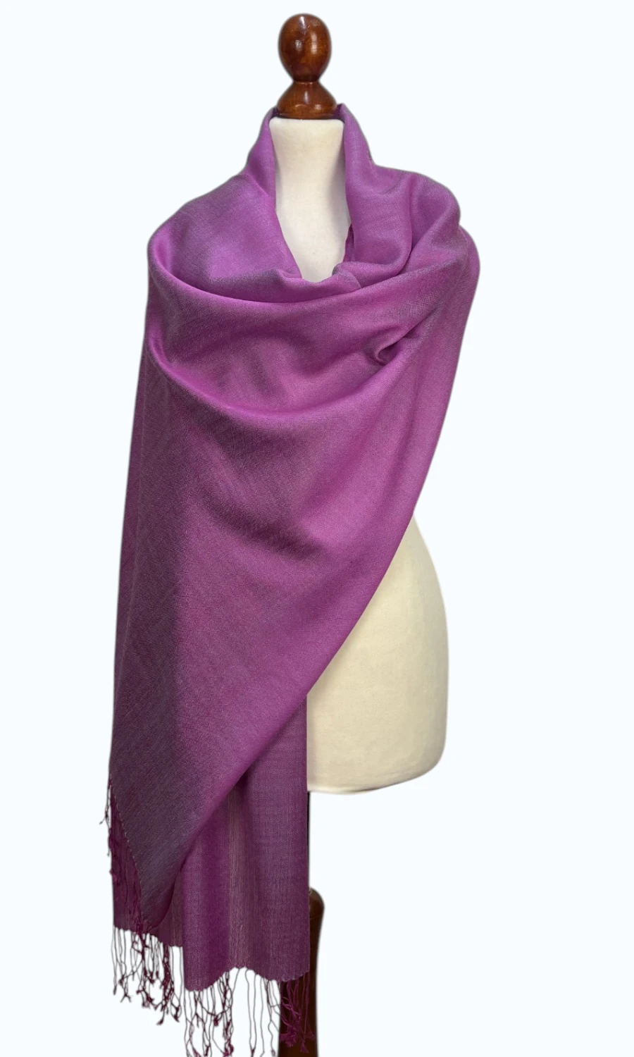 Pink Kaschmir-Seide-Schal groß für Damen – Mohini