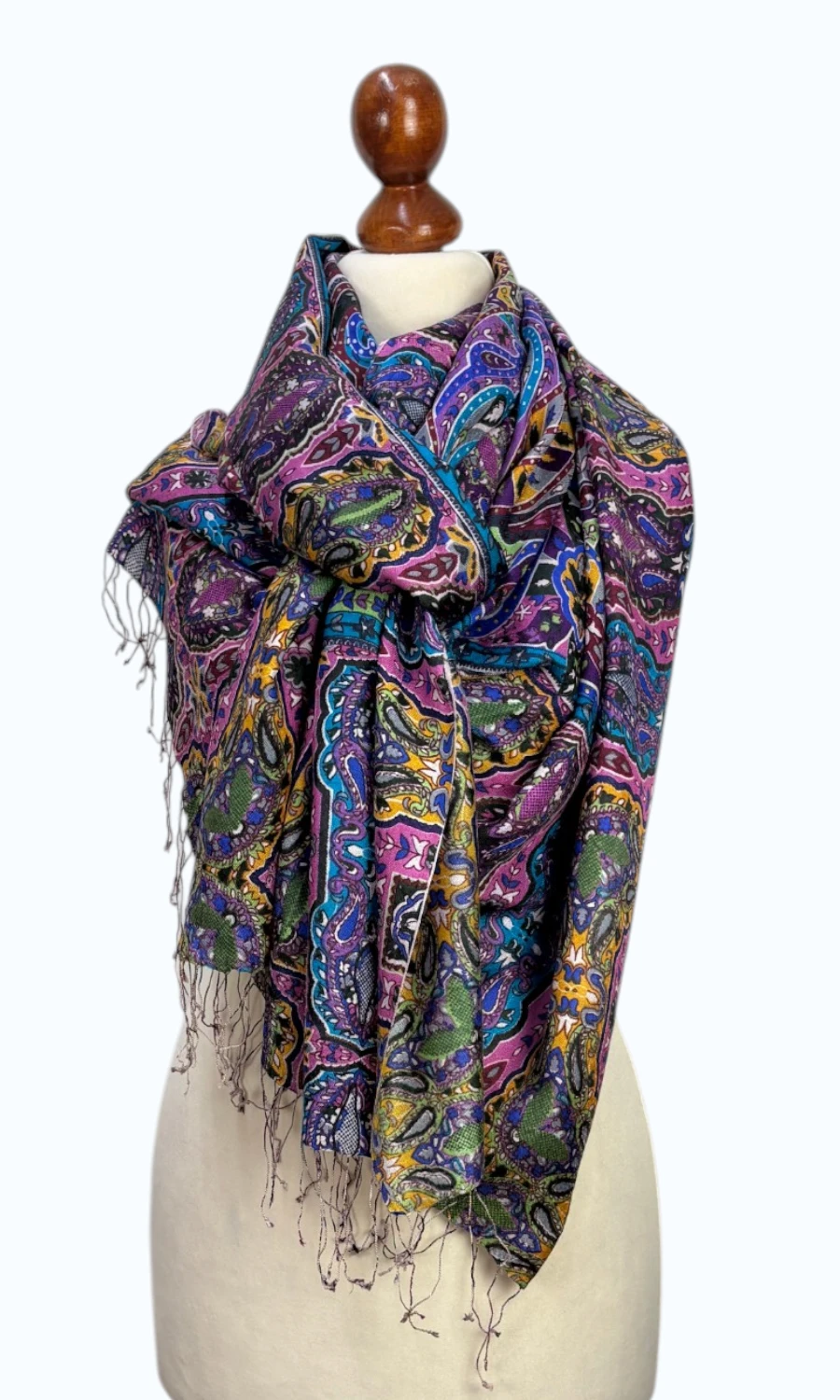 Großer Paisley-Seidenschal für Damen – Mohini