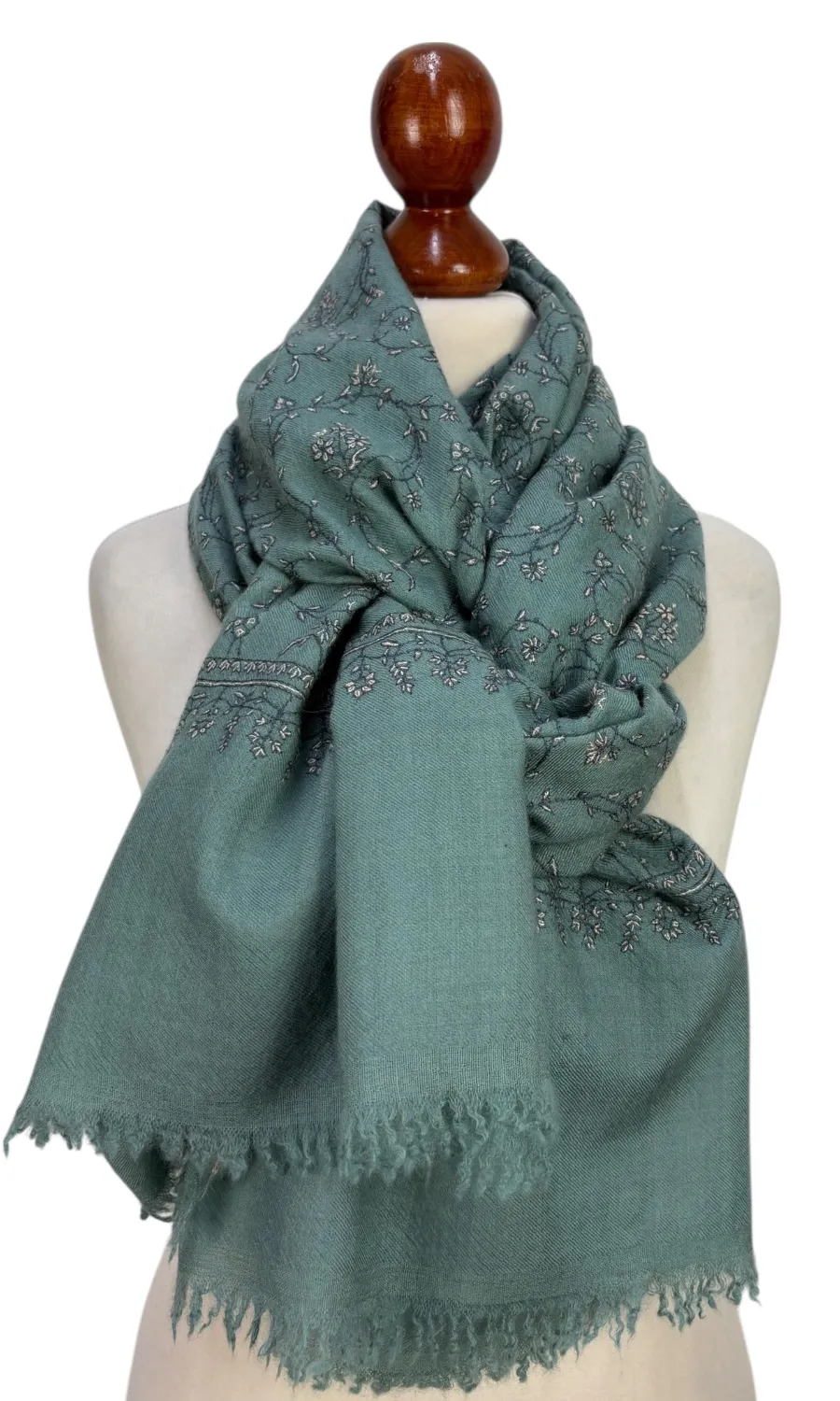 Handbestickter großer Schal aus Pashminawolle - Mohini