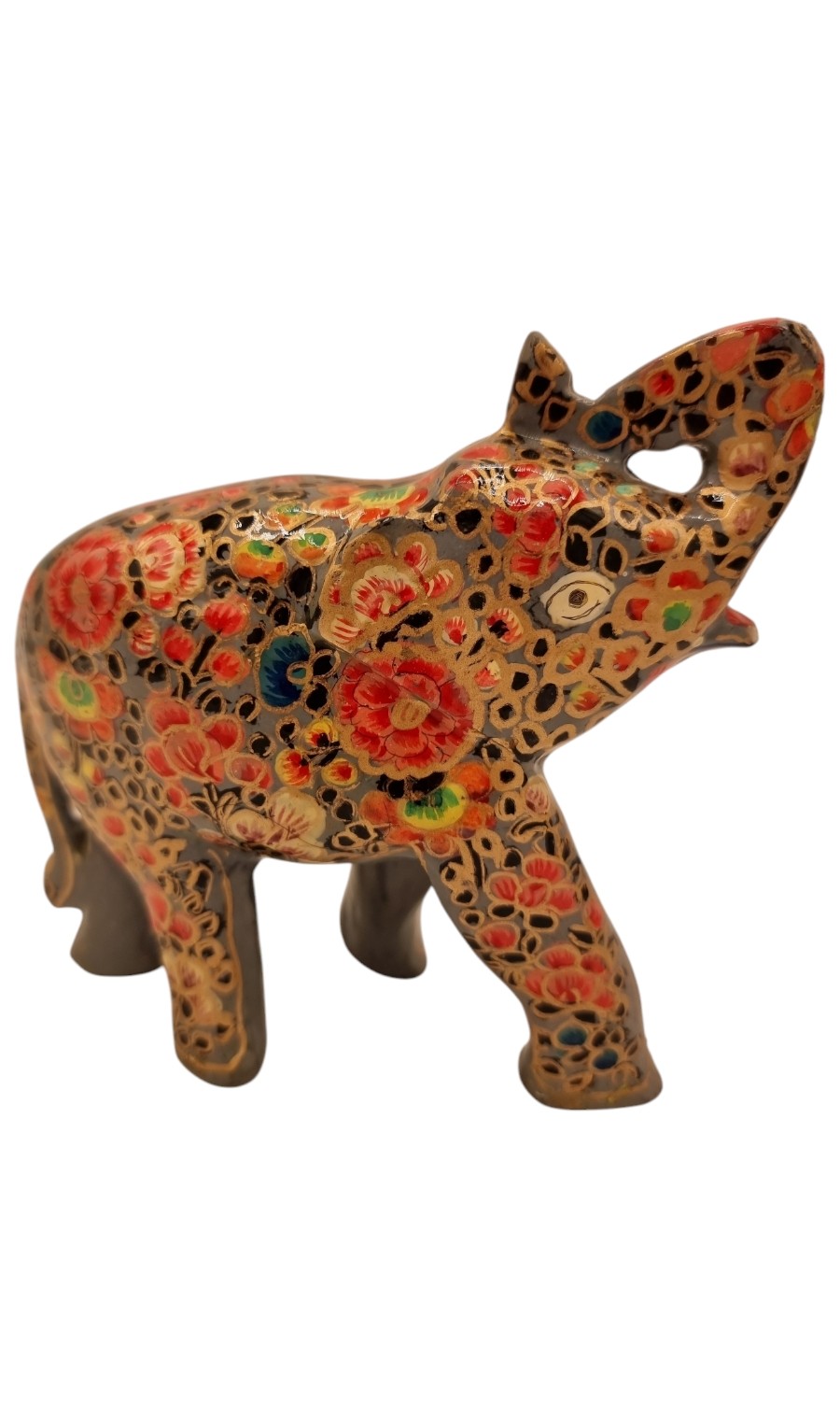 handbemalter Elefant aus Holzmaché