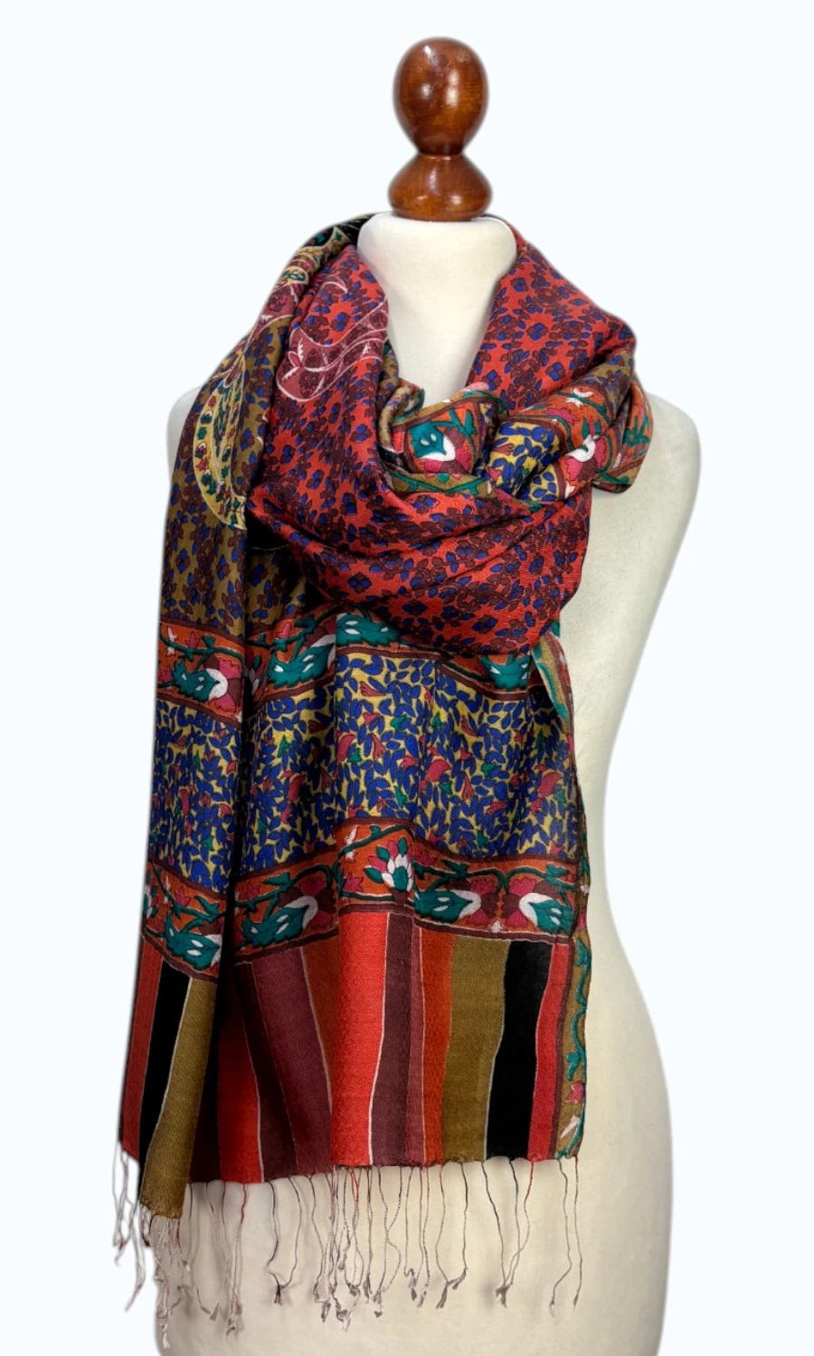 Großer Paisley-Seidenschal für Damen – Mohini
