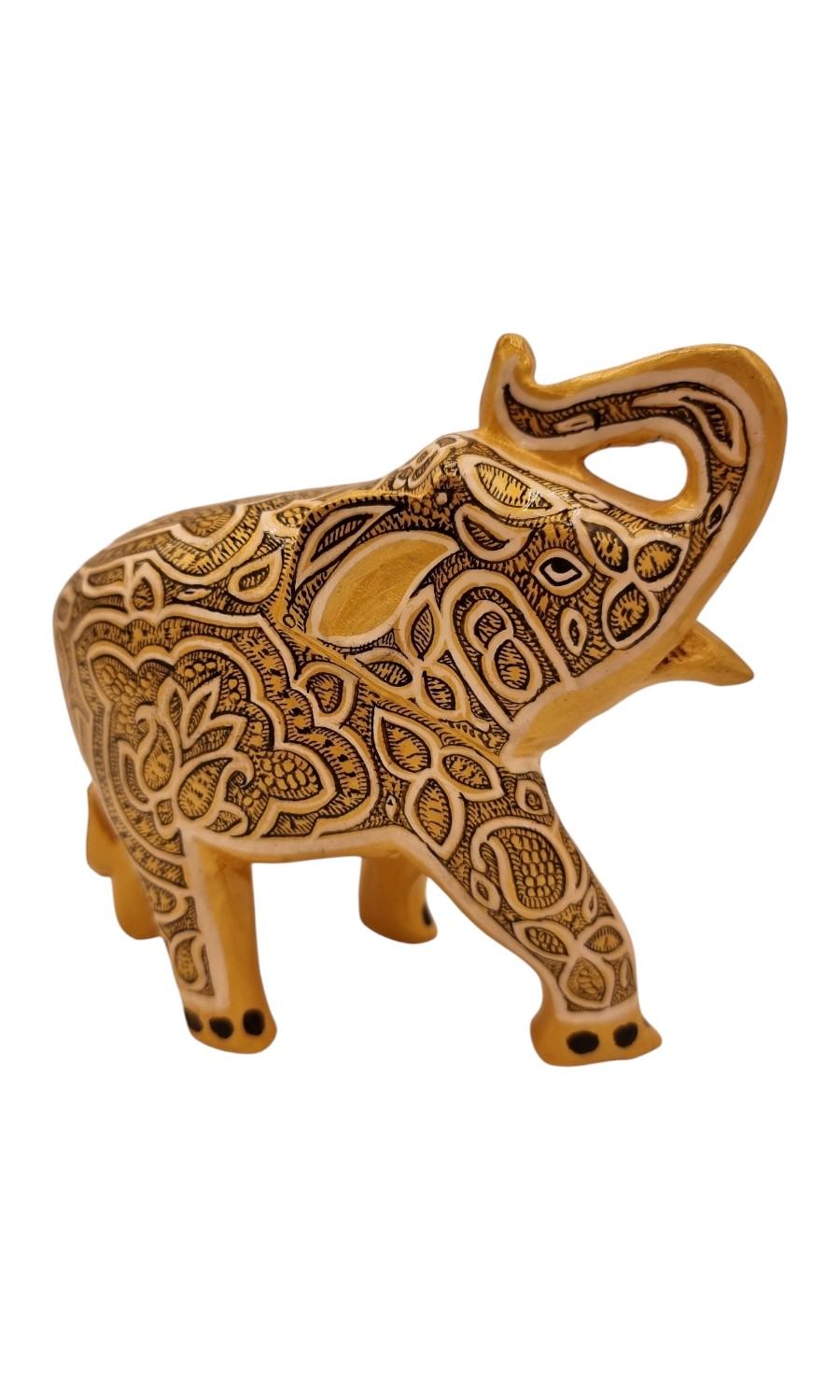 handbemalter Elefant aus Holzmaché