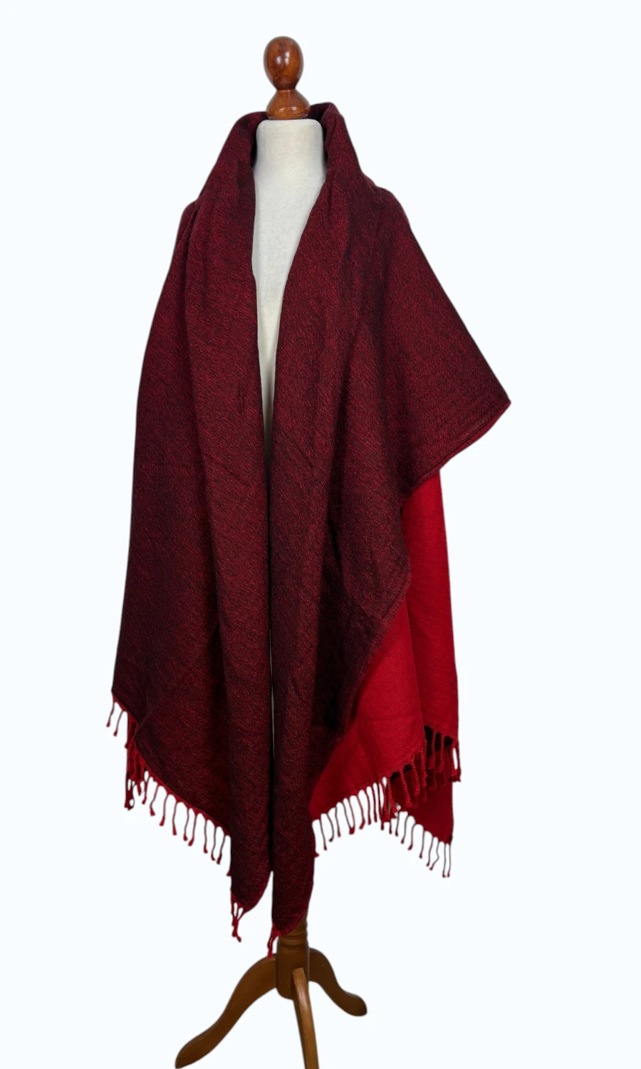 Mohini - Zweifarbiges Cape aus Merinowolle