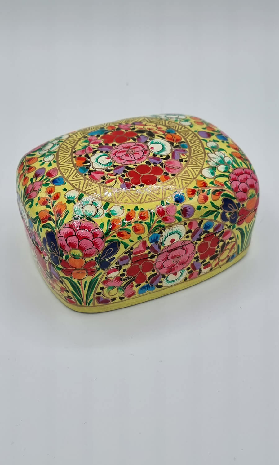 handbemalte Dose aus Papermaché klein