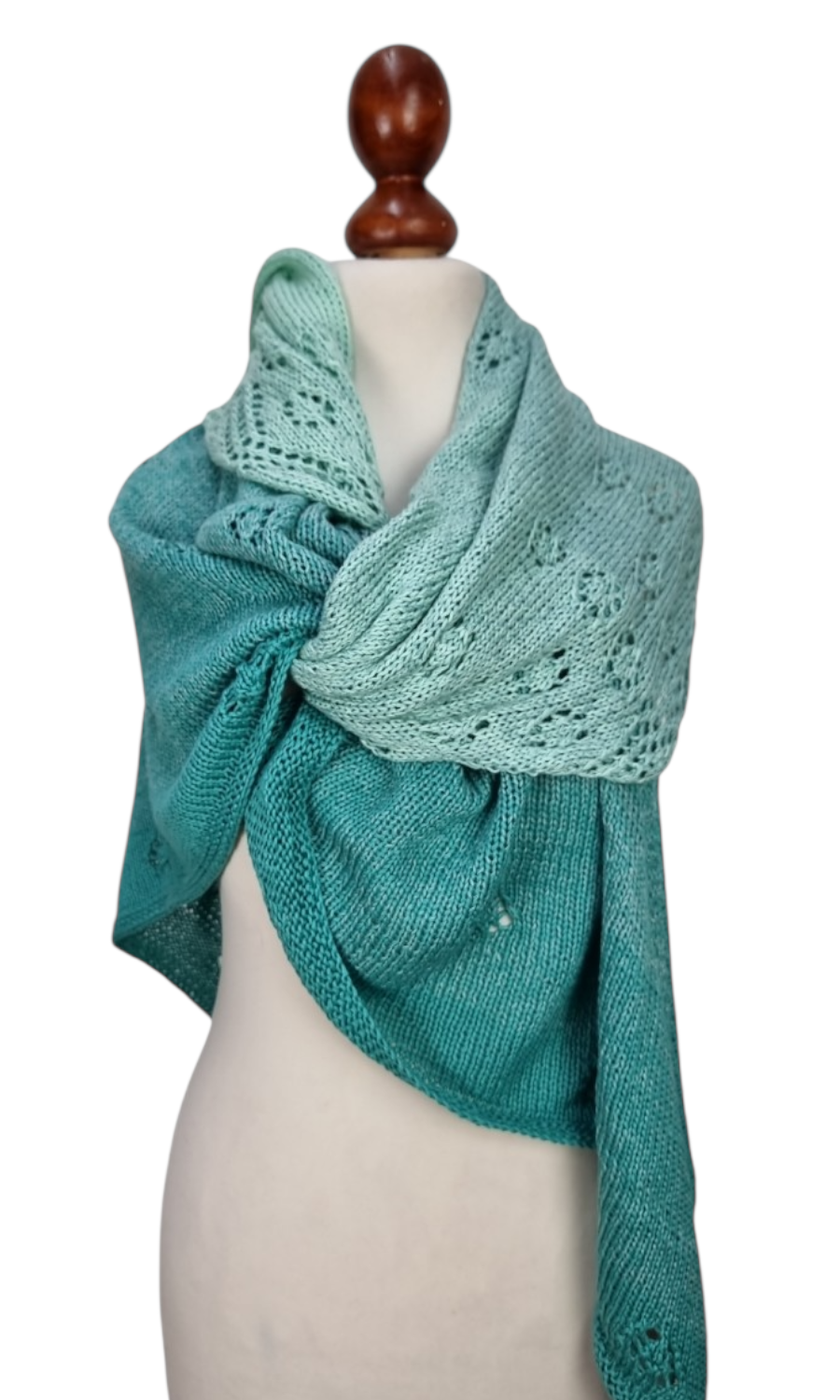 handgestricktes Dreieckstuch aus Wollmix