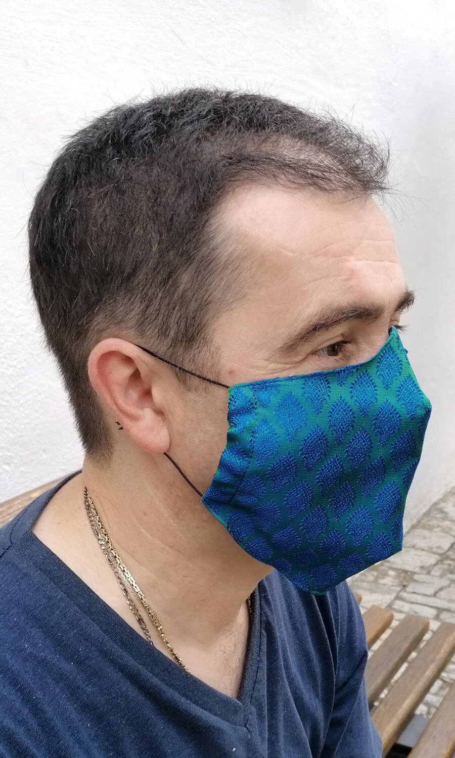 Mohini - Unisex Maske smaragdgrün - blau