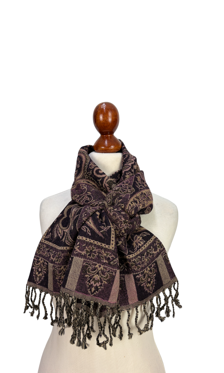 Mohini - schmaler Jamawar Schal aus Merinowolle