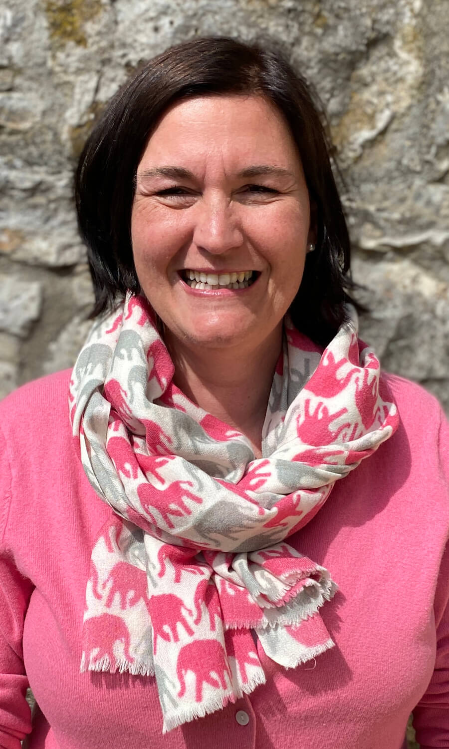 Mohini - großer Merinoschal mit Elefantenmuster