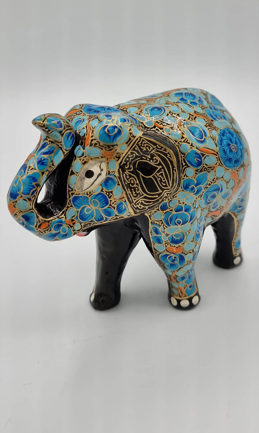 handbemalter Elefant aus Papermaché groß 