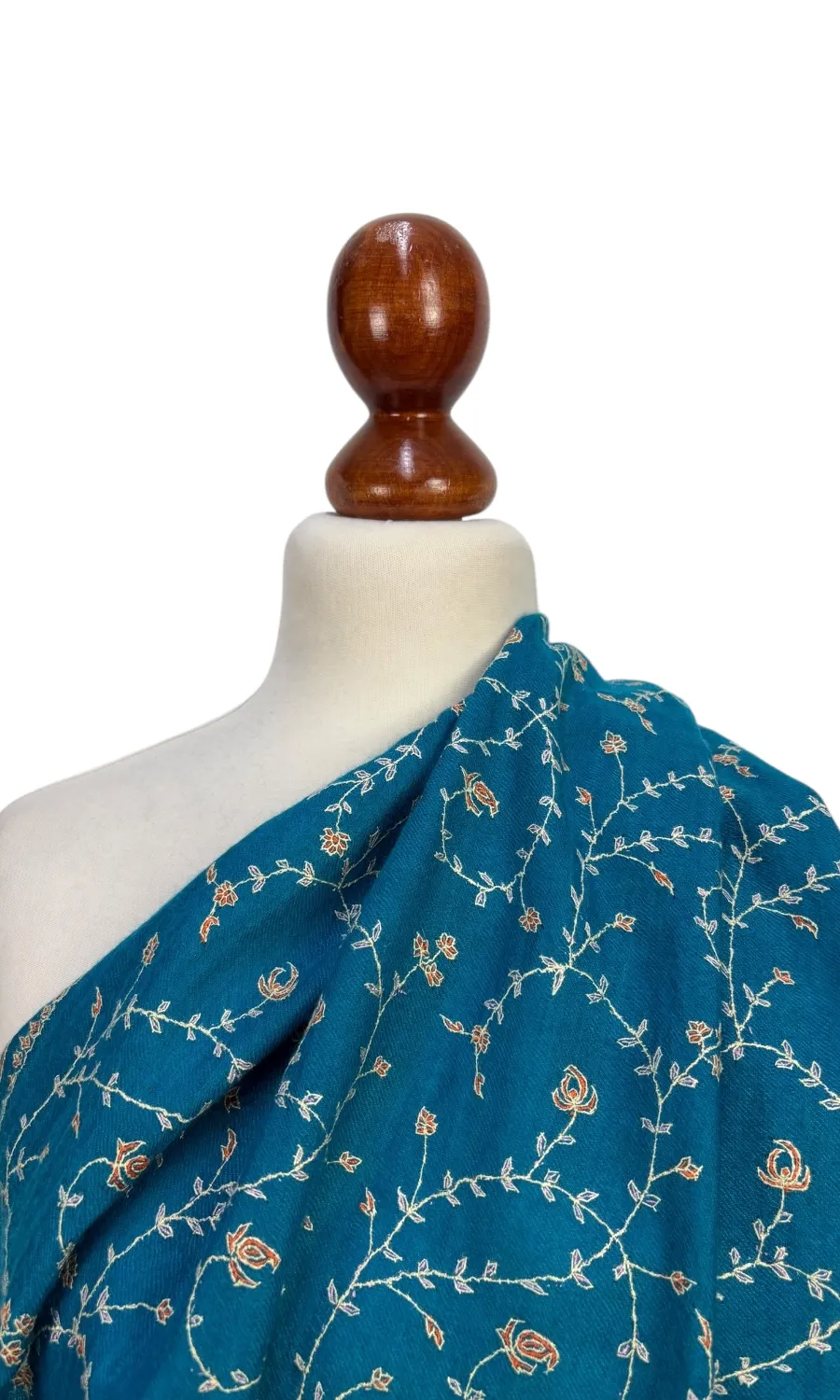 Handbestickter großer Schal aus Pashminawolle - Mohini