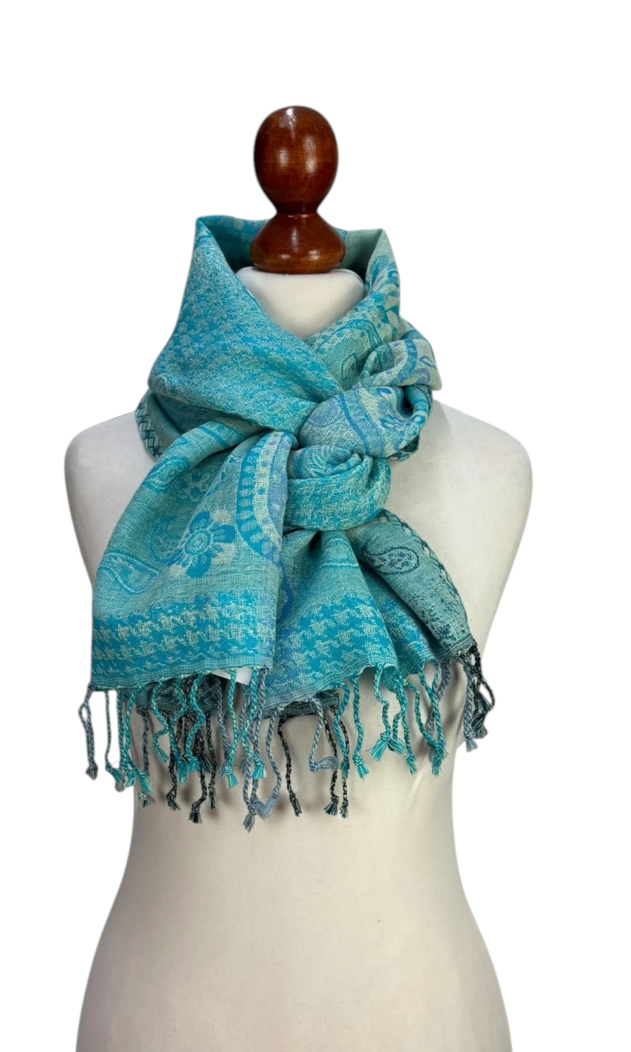 Mohini - schmaler Jamawar Schal aus Merinowolle