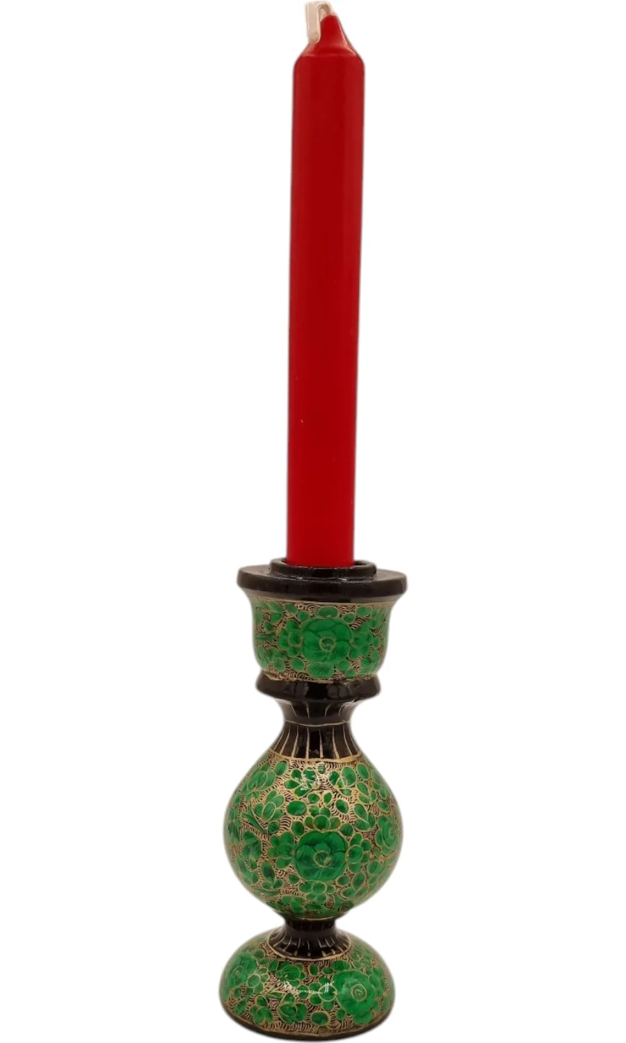 handbemalter Kerzenständer aus Holzmaché