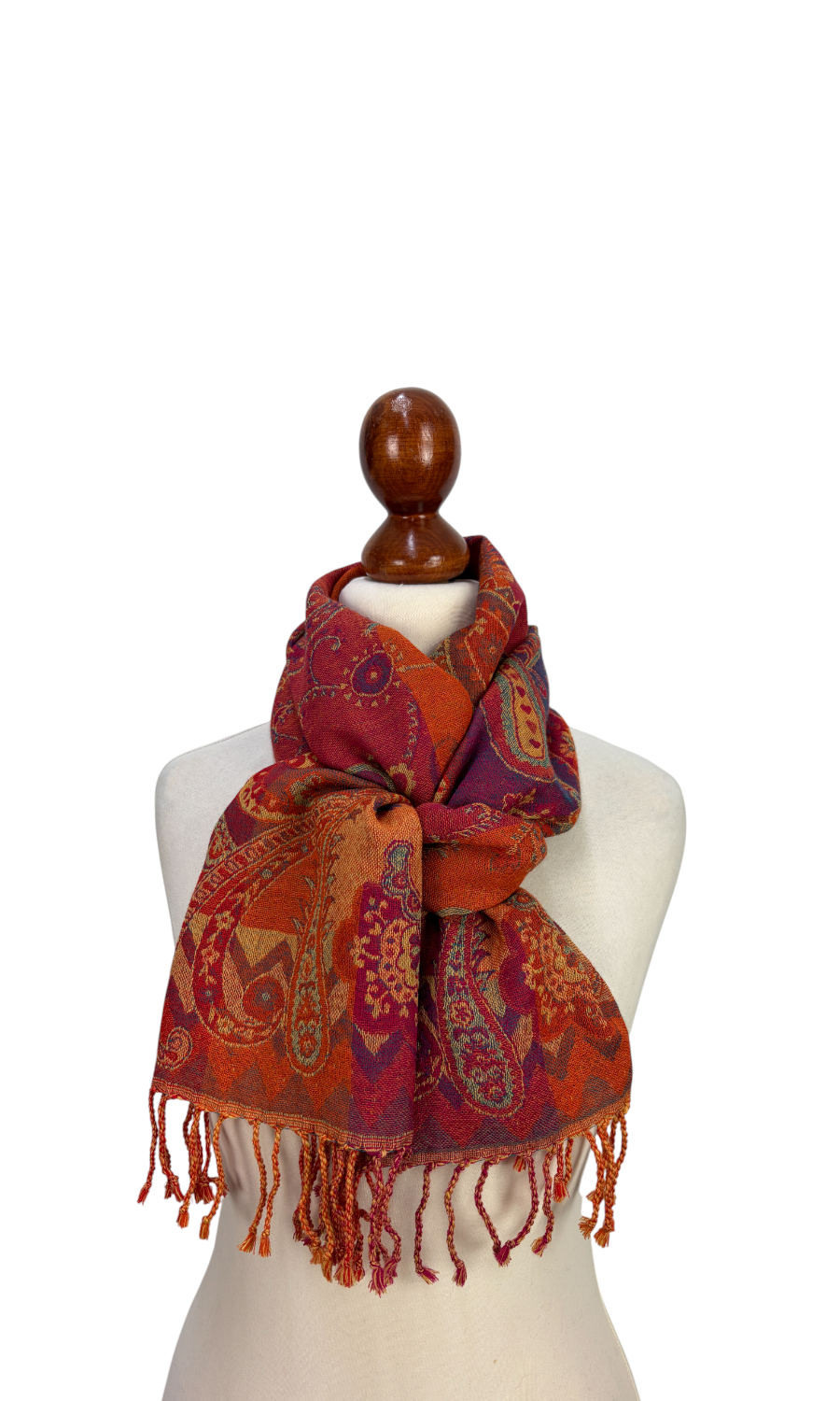 Mohini - schmaler Jamawar Schal aus Merinowolle