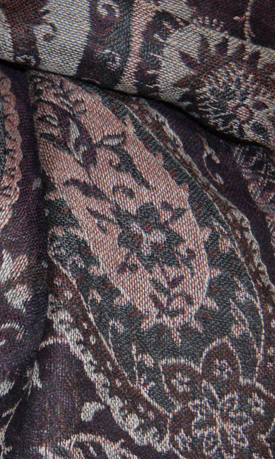Jara - schmaler Jamawar Schal aus Merinowolle