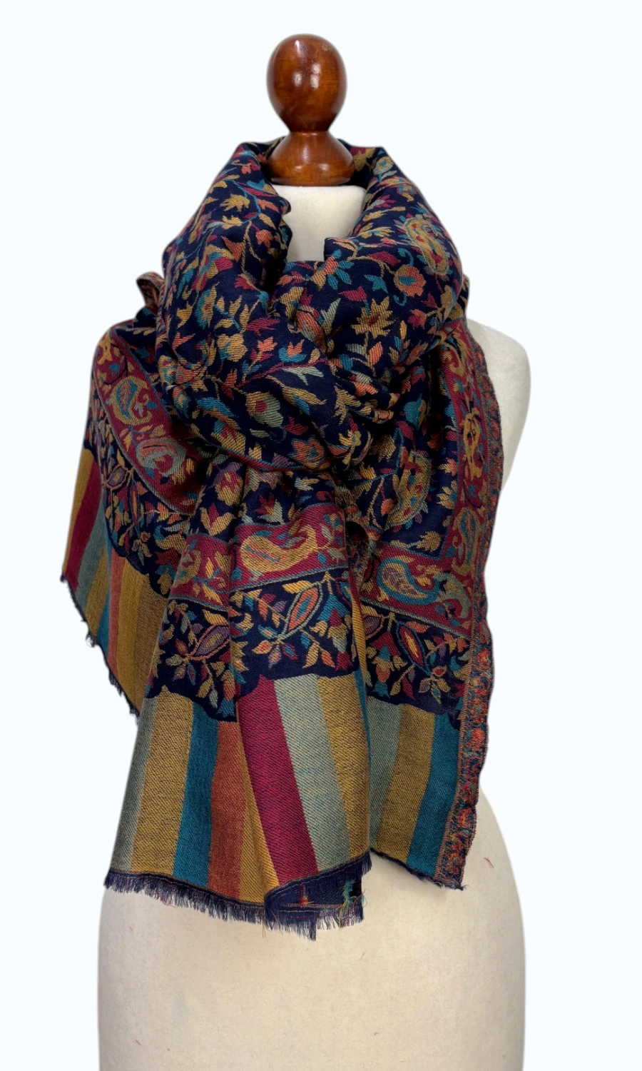 Mohini - großer Schal aus feiner Wolle und Lyocell